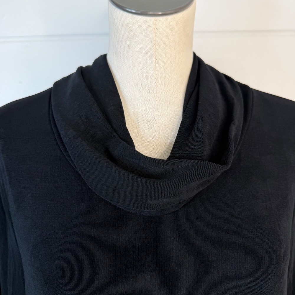 Chicos Travelers Size 3 XL 16‎ Black Cowl Neck 3/4 Sleeve Shirt Top - Picture 5 of 10